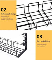 Undertable Storage Rack Metal Cable Tray Computer Desk Wire Organizer without Perforated Kitchen Storage Accessories thumbnail