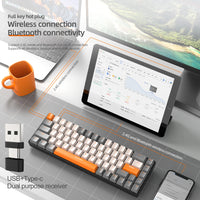 60% Wireless Mechanical Keyboard Bluetooth Dual Mode Hot-Swap Ziyoulang K68 Mini Keyboard 68-Key Red Switch for PC/IPhone iPad thumbnail