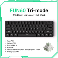 Akko MonsGeek FUN60 Mechanical Keyboard Magnetic Switch 60% Gaming Keyboards Rapid Trigger 0.01mm 8K ARGB HE/TMR Custom Keyboard thumbnail
