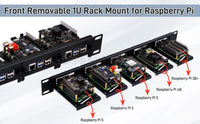 1U Rack Mount for Raspberry Pi 5/4B/3B+ Removable Steel Bracket 19 Inch 5 Slots thumbnail