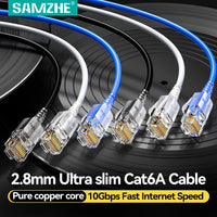 SAMZHE Slim Cat6A RJ45 Internet Cable High Speed 10Gbps 31AWG Support Cat8 Cat7 Network LAN Computer Patch Cable for PC & Gaming thumbnail