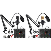 Podcast Equipment Bundle with BM800 Microphone and V8 Sound Card Podcast Equipment Metal Shock Mount Perfect for Phone PC DJ thumbnail