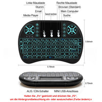 2.4G Air Mouse with Touchpad Keyboard i8 Arabic French Spanish Russian Backlit Mini Wireless Keyboard for PC Android TV Box thumbnail