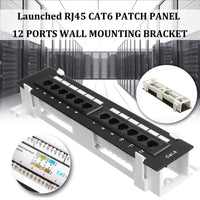 Network Tool Kit 12 Port CAT6 Patch Panel RJ45 Networking Wall Mount Rack with Surface Wall Mount Bracket thumbnail