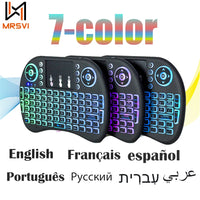 2.4G Air Mouse with Touchpad Keyboard i8 Arabic French Spanish Russian Backlit Mini Wireless Keyboard for PC Android TV Box thumbnail