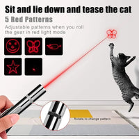 USB Rechargeable Cat Laser Pointer with 3 Modes 5 Patterns Lazer Projection Pen Red Dot LED Light Pointer Interactive Cat Toys thumbnail