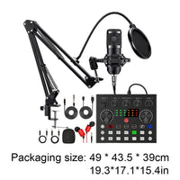 Podcast Equipment Bundle with BM800 Microphone and V8 Sound Card Podcast Equipment Metal Shock Mount Perfect for Phone PC DJ thumbnail