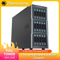 ZhenLoong full tower NAS computer case ITX MATX ATX EATX 15 bay hard drive hot-swap SATA server GPU Graphic workstation chassis thumbnail