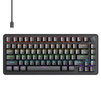 75% Mechanical Keyboard Wired with Media Knob, APAYADO Black Gaming Keyboard,Hot-Swap,ABS Cap Transparent Character Backlighting thumbnail