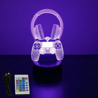 NEON GAMER 3D Lamp LED Night Light Gaming Setup RGB Children's Lamps Gamer Room Decoration Bedroom Table Lamp Personalized Gifts thumbnail