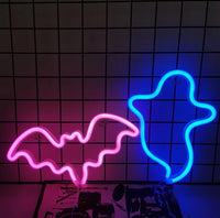 Halloween Bat Spirit LED Neon Wall Decor for Party Gift - Terrifying Atmosphere - USB or Battery Powered thumbnail