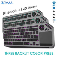 Bluetooth Wireless Keyboard with Touchpad 7-Colors Backlit 2.4g Rechargeable Trackpad Keyboard for Smart TV, IOS IPhone/IPad thumbnail