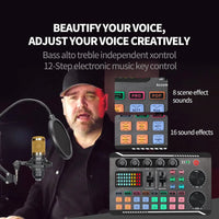 Live Podcast Equipment Set, with BM800 studio microphone, audio mixer supports a variety of sound effects, for PC,live broadcast thumbnail