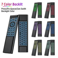Air Mouse Remote Control Gyroscope 7 Color Backlit Dual Mode BT5.2 2.4G Wireless Keyboard Mouse For PC Android Smart TV Box thumbnail