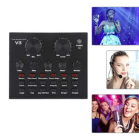 V8 Sound Card Audio Set Interface External Usb Live Microphone Sound Card Bluetooth Function For Computer Pc Mobile Phone Singin thumbnail