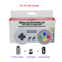 2 Reciever Game Controller Wireless Colorful Button 2.4G Gamepad Joypad Joystick Compatible for SNES Mini PC Windows NS Switch thumbnail