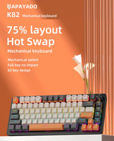 75% Mechanical Keyboard Wired with Media Knob, APAYADO Black Gaming Keyboard,Hot-Swap,ABS Cap Transparent Character Backlighting thumbnail