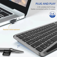 Bluetooth Wireless Keyboard with Touchpad 7-Colors Backlit 2.4g Rechargeable Trackpad Keyboard for Smart TV, IOS IPhone/IPad thumbnail