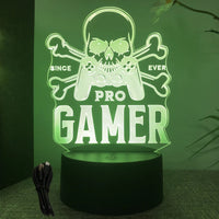 NEON GAMER 3D Lamp LED Night Light Gaming Setup RGB Children's Lamps Gamer Room Decoration Bedroom Table Lamp Personalized Gifts thumbnail