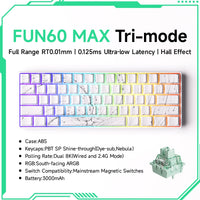 Akko MonsGeek FUN60 Mechanical Keyboard Magnetic Switch 60% Gaming Keyboards Rapid Trigger 0.01mm 8K ARGB HE/TMR Custom Keyboard thumbnail