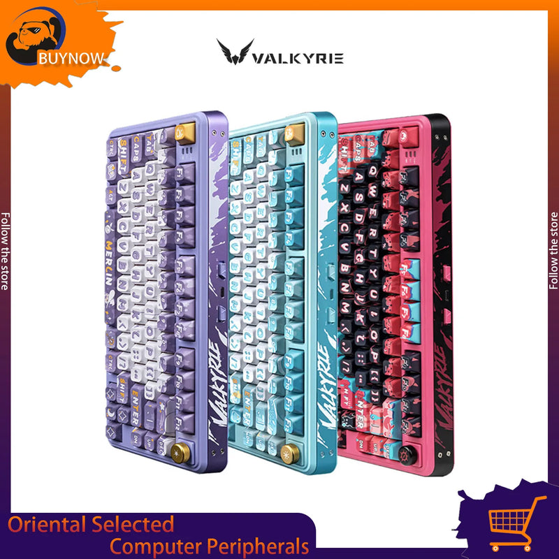 VALKYRIE Vk75 MIST Mechanical Keyboard Tri Mode E-Game Hot Swappable 2.4g/Wired/Bluetooth Rgb Gasket Customized Keyboard