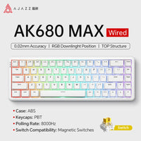 AJAZZ AK680 MAX Magnetic Switch Mechanical Keyboard 60% Rapid Trigger 0.01mm 8K/1K Return 68 keys Wired/Wireless Gaming Keybaord thumbnail