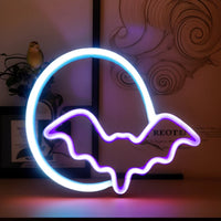 Halloween Bat Spirit LED Neon Wall Decor for Party Gift - Terrifying Atmosphere - USB or Battery Powered thumbnail