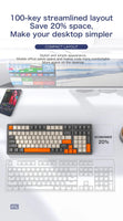 K8 100 Key Wireless Mechanical Keyboard Tri-mode Connection,Full Key Hot Swap,lighting Effects,Gasket Muffler Structure, Laptops thumbnail