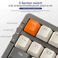 K8 100 Key Wireless Mechanical Keyboard Tri-mode Connection,Full Key Hot Swap,lighting Effects,Gasket Muffler Structure, Laptops thumbnail