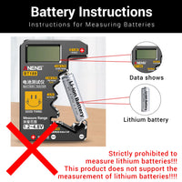 ANENG BT189 Button Cell Battery Tester 9V N D C AA AAA Universal Household LCD Display Battery Tester Power Bank Detectors Tools thumbnail