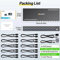 NEW 10 Port KVM Switch With EDID simulation HD-MIUSB3.0 KVM Switch for 10 Computer Share 1 Monitor 4 USB Device,With Audio RS232 thumbnail