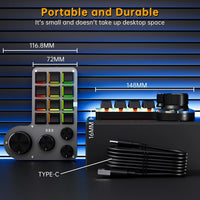 12 Keys 4 Knobs Programming Macro  Keyboard RGB USB Wired/Bluetooth-Compatible Photoshop Gaming Keypad Hot-swap Red Switch thumbnail