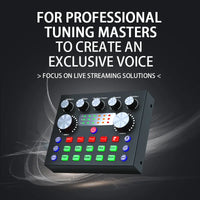 V8S Audio Mixer with Voice changer,Podcast Mixer,Sound Card for Phone Gaming Karaoke Studio Live Streaming Podcast thumbnail