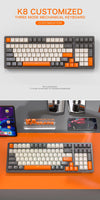 K8 100 Key Wireless Mechanical Keyboard Tri-mode Connection,Full Key Hot Swap,lighting Effects,Gasket Muffler Structure, Laptops thumbnail