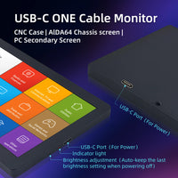 5/7 Inch IPS Type-C Secondary Screen Dynamic 1024x600 LCD Display CPU GPU RAM Monitoring Support Vertical Freely AIDA64 thumbnail