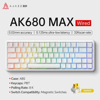 AJAZZ AK680 MAX Magnetic Switch Mechanical Keyboard 60% Rapid Trigger 0.01mm 8K/1K Return 68 keys Wired/Wireless Gaming Keybaord thumbnail