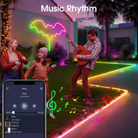 5V USB RGBIC Neon LED Strip Lights with Bluetooth APP Control Music Sync Waterproof Flexible Tape for Gaming Room Party Decor thumbnail
