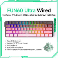 Akko MonsGeek FUN60 Mechanical Keyboard Magnetic Switch 60% Gaming Keyboards Rapid Trigger 0.01mm 8K ARGB HE/TMR Custom Keyboard thumbnail