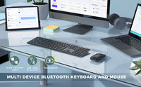 Seenda Wireless Bluetooth Keyboard and Mouse Combo Multi-Device Rechargeable Slim Keyboards and Mice for Win MacBook Pro Air thumbnail