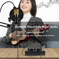 V8 Sound Card Audio Set Interface External Usb Live Microphone Sound Card Bluetooth Function For Computer Pc Mobile Phone Singin thumbnail