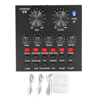 V8 Sound Card Audio Set Interface External Usb Live Microphone Sound Card Bluetooth Function For Computer Pc Mobile Phone Singin thumbnail
