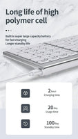 Wireless Keyboard Mouse Bluetooth 5.0 2.4G Combo Rechargeable Full Size Wireless Keyboard For Notebook Laptop Tablet iPad PC thumbnail