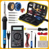 19-IN-1 Soldering Iron Kit Welding Tool Soldering Kit with LCD Digital Multimeter 60W Soldering Iron 5 Extra Tips EU/US Plug thumbnail