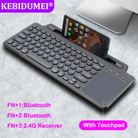 Bluetooth Keyboard 2.4G Wireless Keyboard with Touchpad Card Slot Keyboard For Laptop Tablet Android IOS Ipad Gaming Keyboard thumbnail