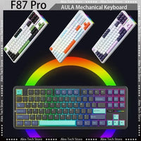 AULA F87 Pro Mechanical Keyboard 2.4g/Usb/Bluetooth Tri Mode Wireless 87 Key Rgb Pbt Gasket 5 Layer Silencing Full Key No Impact thumbnail