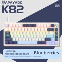 75% Mechanical Keyboard Wired with Media Knob, APAYADO Black Gaming Keyboard,Hot-Swap,ABS Cap Transparent Character Backlighting thumbnail