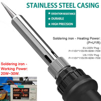 19-IN-1 Soldering Iron Kit Welding Tool Soldering Kit with LCD Digital Multimeter 60W Soldering Iron 5 Extra Tips EU/US Plug thumbnail