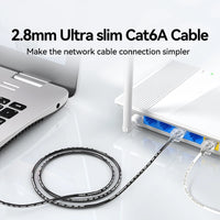 SAMZHE Slim Cat6A RJ45 Internet Cable High Speed 10Gbps 31AWG Support Cat8 Cat7 Network LAN Computer Patch Cable for PC & Gaming thumbnail