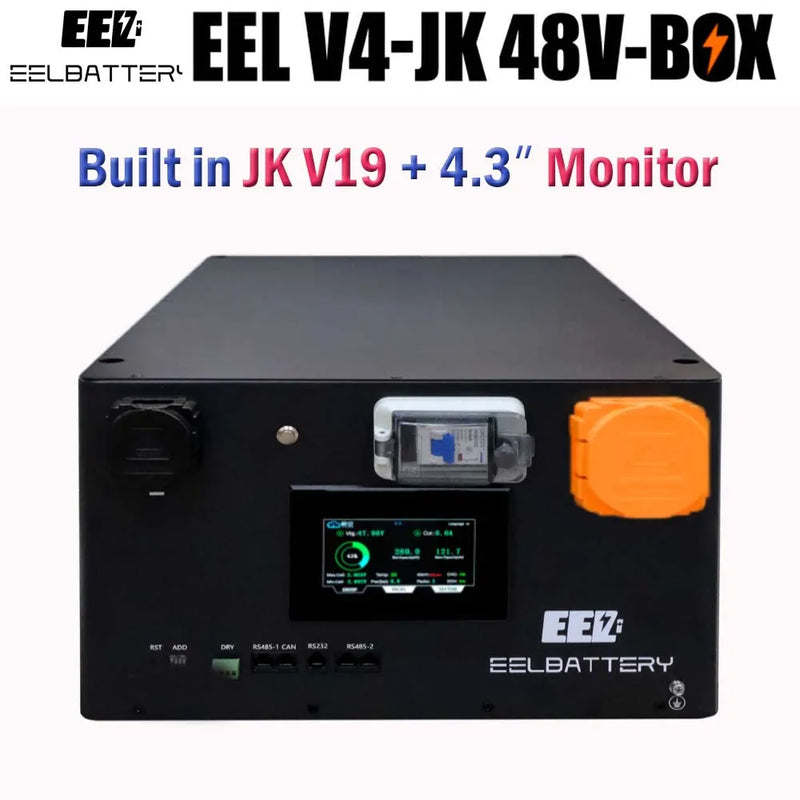 EEL 48V 16S DIY Battery box kit for cells 280 320Ah Server Rack with JK BMS 2A Active Balancer Energy Storage Stackable Case