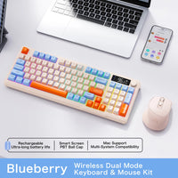 FreeWolf M96 Wireless Keyboard with Screen,Gaming Keyboard Bluetooth Dual-Mode Connection,Multi-Device Linking,Ergonomic thumbnail